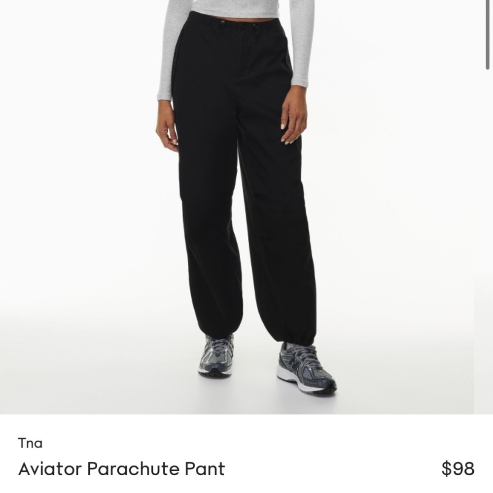 TNA Black Aviator Parachute Pants